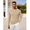 imageCOOFANDY Men Dress Sweater Long Sleeve Crew Neck Sweater Slim Fit Business Casual Pullover SweaterKhaki