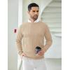 imageCOOFANDY Men Dress Sweater Long Sleeve Crew Neck Sweater Slim Fit Business Casual Pullover SweaterKhaki