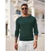 imageCOOFANDY Men Dress Sweater Long Sleeve Crew Neck Sweater Slim Fit Business Casual Pullover SweaterLake Green