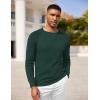 imageCOOFANDY Men Dress Sweater Long Sleeve Crew Neck Sweater Slim Fit Business Casual Pullover SweaterLake Green