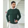 imageCOOFANDY Men Dress Sweater Long Sleeve Crew Neck Sweater Slim Fit Business Casual Pullover SweaterLake Green