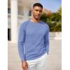 imageCOOFANDY Men Dress Sweater Long Sleeve Crew Neck Sweater Slim Fit Business Casual Pullover SweaterLight Blue