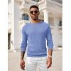 imageCOOFANDY Men Dress Sweater Long Sleeve Crew Neck Sweater Slim Fit Business Casual Pullover SweaterLight Blue