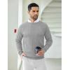 imageCOOFANDY Men Dress Sweater Long Sleeve Crew Neck Sweater Slim Fit Business Casual Pullover SweaterLight Gray