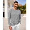 imageCOOFANDY Men Dress Sweater Long Sleeve Crew Neck Sweater Slim Fit Business Casual Pullover SweaterLight Gray