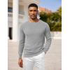 imageCOOFANDY Men Dress Sweater Long Sleeve Crew Neck Sweater Slim Fit Business Casual Pullover SweaterLight Gray