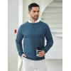 imageCOOFANDY Men Dress Sweater Long Sleeve Crew Neck Sweater Slim Fit Business Casual Pullover SweaterNavy Blue