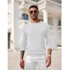 imageCOOFANDY Men Dress Sweater Long Sleeve Crew Neck Sweater Slim Fit Business Casual Pullover SweaterWhite