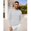 imageCOOFANDY Men Dress Sweater Long Sleeve Crew Neck Sweater Slim Fit Business Casual Pullover SweaterWhite