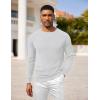 imageCOOFANDY Men Dress Sweater Long Sleeve Crew Neck Sweater Slim Fit Business Casual Pullover SweaterWhite