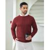 imageCOOFANDY Men Dress Sweater Long Sleeve Crew Neck Sweater Slim Fit Business Casual Pullover SweaterWine Red