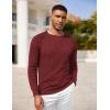imageCOOFANDY Men Dress Sweater Long Sleeve Crew Neck Sweater Slim Fit Business Casual Pullover SweaterWine Red