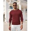 imageCOOFANDY Men Dress Sweater Long Sleeve Crew Neck Sweater Slim Fit Business Casual Pullover SweaterWine Red