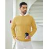imageCOOFANDY Men Dress Sweater Long Sleeve Crew Neck Sweater Slim Fit Business Casual Pullover SweaterYellow