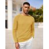 imageCOOFANDY Men Dress Sweater Long Sleeve Crew Neck Sweater Slim Fit Business Casual Pullover SweaterYellow
