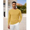 imageCOOFANDY Men Dress Sweater Long Sleeve Crew Neck Sweater Slim Fit Business Casual Pullover SweaterYellow