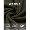 imageCOOFANDY Mens Button Down Waffle Shirt Jacket Casual Long Sleeve Shacket Lightweight Overshirts with Flap PocketsArmy Green
