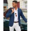 imageCOOFANDY Mens Casual Blazer Knit Sport Coat Lightweight Two Button Suit JacketDark Blue