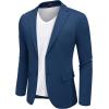 imageCOOFANDY Mens Casual Blazer Knit Sport Coat Lightweight Two Button Suit JacketDark Blue