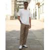 imageCOOFANDY Mens Casual Chino Pants Classic Fit Lightweight Khaki Trousers Wrinkle Free Stretch Dress SlacksDark Khaki