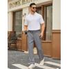 imageCOOFANDY Mens Casual Chino Pants Classic Fit Lightweight Khaki Trousers Wrinkle Free Stretch Dress SlacksLight Grey