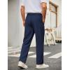 imageCOOFANDY Mens Casual Chino Pants Classic Fit Lightweight Khaki Trousers Wrinkle Free Stretch Dress SlacksNavy Blue