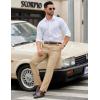 imageCOOFANDY Mens Casual Chino Pants Elastic Waist Lightweight Trousers ClassicFit Business Dress Pants with PocketsKhaki