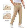 imageCOOFANDY Mens Casual Chino Pants Elastic Waist Lightweight Trousers ClassicFit Business Dress Pants with PocketsKhaki