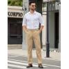 imageCOOFANDY Mens Casual Chino Pants Elastic Waist Lightweight Trousers ClassicFit Business Dress Pants with PocketsKhaki