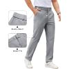 imageCOOFANDY Mens Casual Chino Pants Elastic Waist Lightweight Trousers ClassicFit Business Dress Pants with PocketsLight Grey