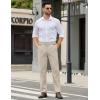 imageCOOFANDY Mens Casual Chino Pants Elastic Waist Lightweight Trousers ClassicFit Business Dress Pants with PocketsLight Khaki