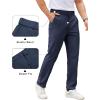 imageCOOFANDY Mens Casual Chino Pants Elastic Waist Lightweight Trousers ClassicFit Business Dress Pants with PocketsNavy Blue