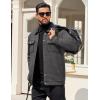 imageCOOFANDY Mens Casual Shirt Jacket Button Down Waffle Jacket Long Sleeve Sweater Jackets Quilted Shacket OvershirtMedium Grey