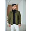 imageCOOFANDY Mens Casual Suede Bomber Jacket Lightweight Full Zip Up Jackets Vintage Faux Leather JacketArmy Green