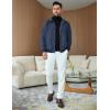 imageCOOFANDY Mens Casual Suede Bomber Jacket Lightweight Full Zip Up Jackets Vintage Faux Leather JacketDark Blue