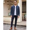 imageCOOFANDY Mens Casual Suede Bomber Jacket Lightweight Full Zip Up Jackets Vintage Faux Leather JacketDark Blue