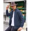 imageCOOFANDY Mens Casual Suede Bomber Jacket Lightweight Full Zip Up Jackets Vintage Faux Leather JacketDark Blue