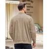 imageCOOFANDY Mens Casual Suede Bomber Jacket Lightweight Full Zip Up Jackets Vintage Faux Leather JacketKhaki