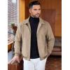 imageCOOFANDY Mens Casual Suede Bomber Jacket Lightweight Full Zip Up Jackets Vintage Faux Leather JacketKhaki