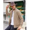 imageCOOFANDY Mens Casual Suede Bomber Jacket Lightweight Full Zip Up Jackets Vintage Faux Leather JacketKhaki