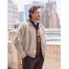 imageCOOFANDY Mens Casual Suede Bomber Jacket Lightweight Full Zip Up Jackets Vintage Faux Leather JacketMoon Grey
