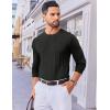 imageCOOFANDY Mens Crew Neck Sweater Long Sleeve Ribbed Knit Dress Sweaters Casual Slim Fit PulloverBlack