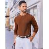 imageCOOFANDY Mens Crew Neck Sweater Long Sleeve Ribbed Knit Dress Sweaters Casual Slim Fit PulloverCaramel