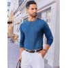 imageCOOFANDY Mens Crew Neck Sweater Long Sleeve Ribbed Knit Dress Sweaters Casual Slim Fit PulloverDark Blue