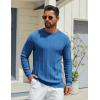 imageCOOFANDY Mens Crew Neck Sweater Long Sleeve Ribbed Knit Dress Sweaters Casual Slim Fit PulloverDark Blue