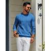 imageCOOFANDY Mens Crew Neck Sweater Long Sleeve Ribbed Knit Dress Sweaters Casual Slim Fit PulloverDark Blue