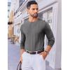imageCOOFANDY Mens Crew Neck Sweater Long Sleeve Ribbed Knit Dress Sweaters Casual Slim Fit PulloverDark Grey