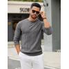 imageCOOFANDY Mens Crew Neck Sweater Long Sleeve Ribbed Knit Dress Sweaters Casual Slim Fit PulloverDark Grey