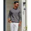 imageCOOFANDY Mens Crew Neck Sweater Long Sleeve Ribbed Knit Dress Sweaters Casual Slim Fit PulloverDark Grey