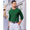 imageCOOFANDY Mens Crew Neck Sweater Long Sleeve Ribbed Knit Dress Sweaters Casual Slim Fit PulloverGreen